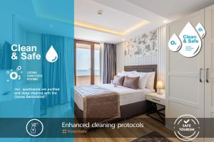 伊斯坦布尔MENAR HOTEL&SUITES -Old City Sultanahmet的配有床和书桌的酒店房间