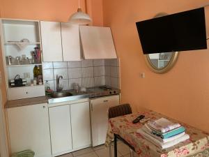Televízia a/alebo spoločenská miestnosť v ubytovaní Alexandras Appartments
