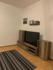 a living room with a flat screen tv at Ferienwohnung Eichhörnchen in Suhl