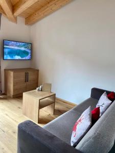 Televízia a/alebo spoločenská miestnosť v ubytovaní Mountain Apart Nauders