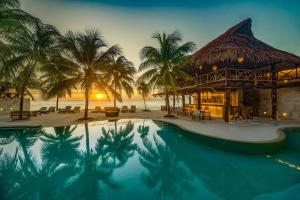 Viceroy Riviera Maya, a Luxury Villa Resort في بلايا ديل كارمن: منتجع فيه مسبح والنخيل