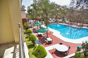 an overhead view of a pool at a hotel at Chamba Valley Exotic Hotel in Lusaka