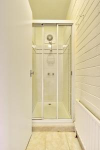 佛斯奎克山的住宿－斯諾思齊14號公寓，浴室里设有玻璃门淋浴
