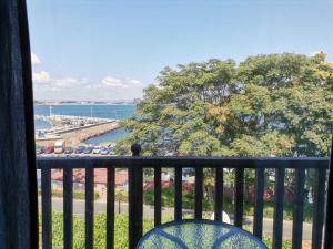 a view of the ocean from a balcony at The Two Anchors in Nesebar