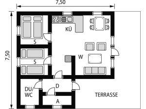 Půdorys ubytování Holiday Home Granlien by Interhome