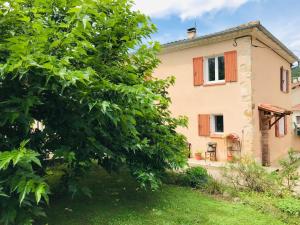 ein Haus mit einem Baum davor in der Unterkunft Maison tranquillité in Montégut-Plantaurel