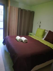 Postel nebo postele na pokoji v ubytování appartement avec Jacuzzi hammam sauna privatisé au rez de chaussée ds maison à Voglans à 2 kilomètres du lac du bourget en Savoie entre Chambéry et Aix les Bains cure thermale + 15 fotografií