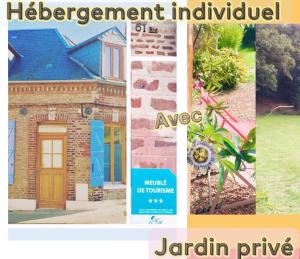 un collage de différentes photos d'une maison dans l'établissement Le 61 bis, à Saint-Valery-sur-Somme