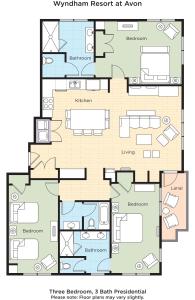 a floor plan of a house at Club Wyndham Resort at Avon in Avon