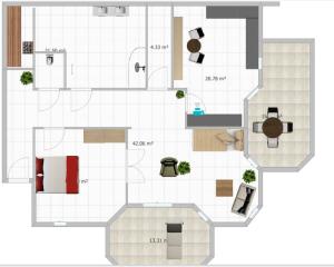 a drawing of a floor plan of a building at Club Dres in Bockau