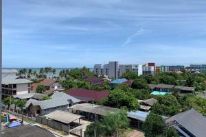 an aerial view of a city with buildings and trees at Love & Relax Balcony near WON Beach in Ban Bang Saen (1)
