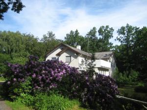 エルムフルトにあるVilla Siestaの紫の花の白い家