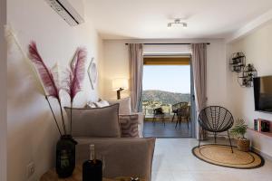 A seating area at Villa Zoe , south Crete , Triopetra