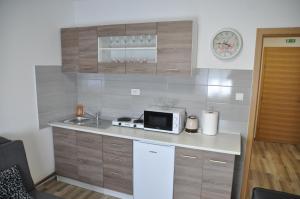 Kuchyň nebo kuchyňský kout v ubytování Apartmani Ana Vukovar