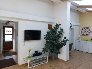 TV tai viihdekeskus majoituspaikassa Ferienhaus in Bernau bei Berlin