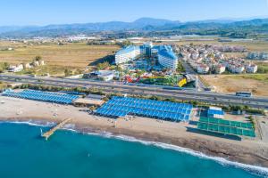 an aerial view of a resort on the beach at Crystal Admiral Resort Suites & Spa - Ultimate All Inclusive in Kızılot