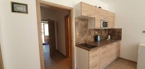 Kuchyň nebo kuchyňský kout v ubytování Apartmány Adieu