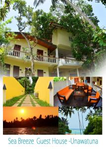 un collage di foto di una struttura di Sea Breeze Guest house a Unawatuna