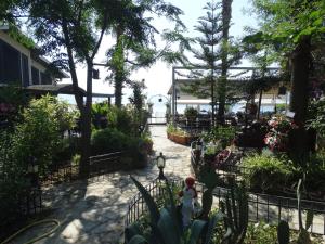 a garden with a fence and some plants at Beachwood Villas in Marmaris