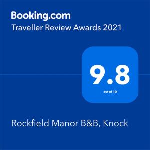 Majutusasutuses Rockfield Manor B&B, Knock olev sertifikaat, autasu, silt või muu dokument