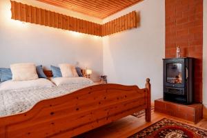 Postel nebo postele na pokoji v ubytování Ferienhaus Birker