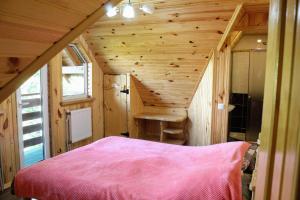 Un pat sau paturi într-o cameră la Cottage "Karpatske Shale"