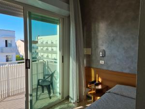 Balkón nebo terasa v ubytování Abahotel