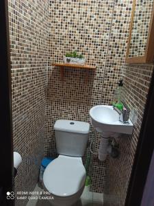małą łazienkę z toaletą i umywalką w obiekcie My Love w mieście Arenas de San Pedro