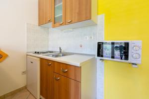 Kuchyň nebo kuchyňský kout v ubytování Apartments Anica