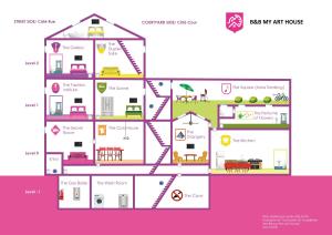 een plattegrond van een huis met bij B&B My Art House (Douai Centre) in Douai