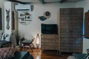 TV a/nebo společenská místnost v ubytování Studio Apartman Bohem