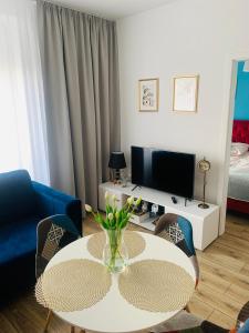 Posteľ alebo postele v izbe v ubytovaní Apartament Walczaka 15 MIEJSCE PARKINGOWE