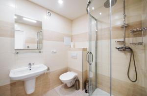 Koupelna v ubytování Apartmány Tina a Zdenka - Stožec