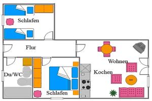 a floor plan of a house at Ut Kiek 4 in Zingst