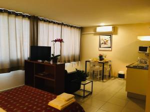 TV a/nebo společenská místnost v ubytování Mansoori Apart Hotel II