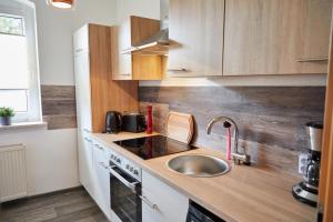 Kuchyň nebo kuchyňský kout v ubytování City-Apartment 1