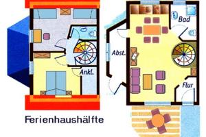 a floor plan of a house and a diagram at Am Deich 33 in Zingst