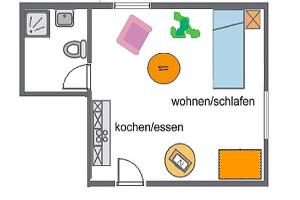 a floor plan of a room with a bathroom at Altes Wasserwerk, App 8 in Zingst