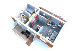 a rendering of a floor plan at Achterdeck FW 2 in Zingst