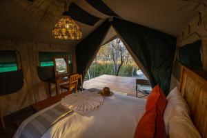 a room with a bed in a tent at Boteti Tented Safari Lodge in Maun