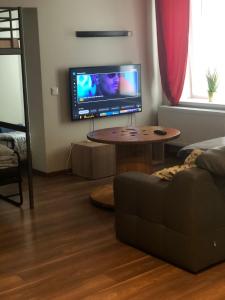 Televízia a/alebo spoločenská miestnosť v ubytovaní apartament Śródmieście 1 sypialnia oraz 1 salon