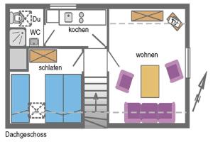 青斯特的住宿－Hoffmann, Uwe - 21690，一个小房子的平面图