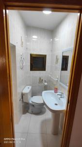 a white bathroom with a toilet and a sink at Alojamiento Rural El Peñon de Hornos in Hornos +30 photos
