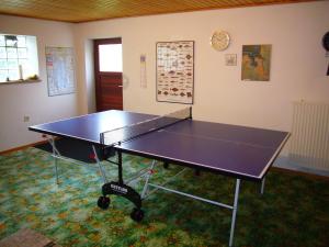 a ping pong table in the middle of a room at Appartment 1070 im EG in Tossens in Butjadingen OT Tossens