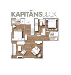El plano del piso de Seepark - Kapitäns Deck