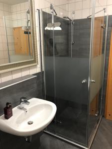 Koupelna v ubytování Landhaus Weber