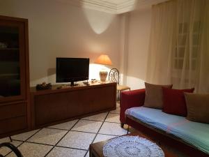 a living room with a couch and a flat screen tv at Appartement Ain Zaghouan in Tunis