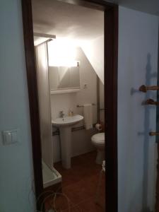 łazienka z umywalką i toaletą w obiekcie Carneiro Country Houses Casa das Batatas w mieście Amarantinho