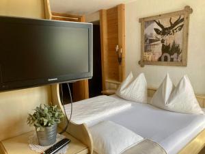 Televízia a/alebo spoločenská miestnosť v ubytovaní Haus Sonnleiten