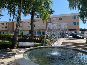 a water fountain in front of a building at Apartman Bistrica in Livno